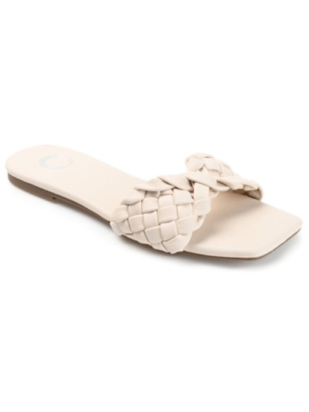 Women’s Journee Collection Tamiya Cream Braided Vegan Leather Sandals Size 11!